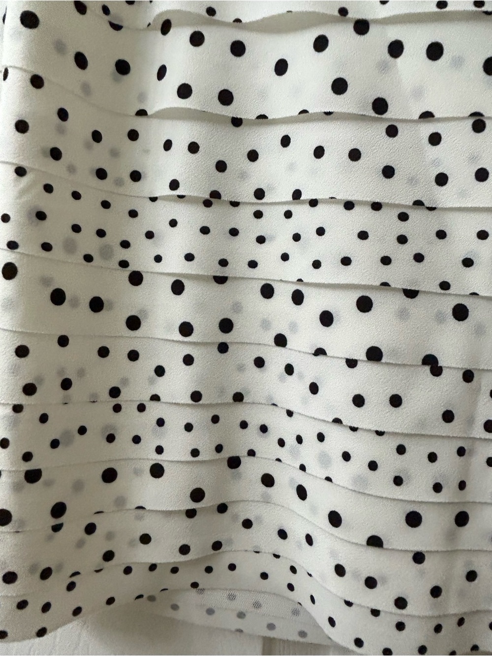 WHBM Polka Dot Pleated A-Line Skirt - White with Black Dots - Picture 3 of 6